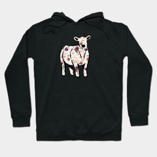 Watercolor Floral Cow Silhouette  - NOT FOR RESALE WITHOUT PERMISSION Hoodie